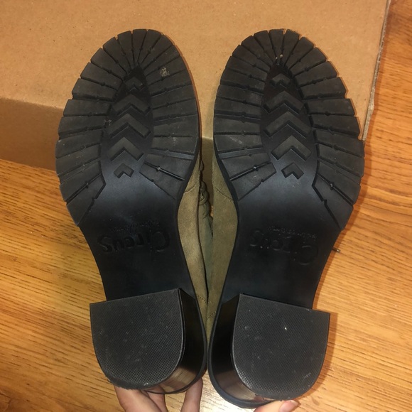 SAM EDELMAN Army Green Suede Heeled Boots - Picture 8 of 8